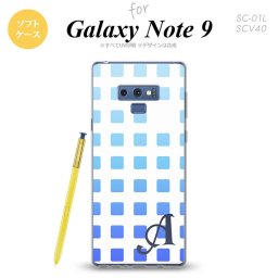 Galaxy Note 9 ギャラクシー ノート9 SC-01L SCV40 スマホケース カバー ソフトケース スクエア 青 イニシャル 対応 nk-note9-tp1366i[スマホ,スマホケース,スマホカバー,ケース,カバー,ジャケット]