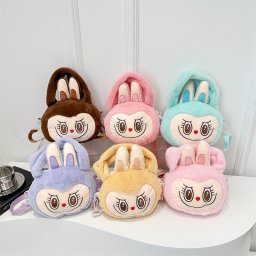 ラブブ ハンドバッグ レディース ショルダーバッグ 斜め掛け 可愛い 小さめ 2way 肩掛け 手提げ もふもふ お出かけ プレゼント かわいい labubu