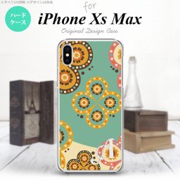 iPhoneXsMax iPhone XS Max スマホケース ハードケース エスニック 花柄 緑 ベージュ +アルファベット メンズ レディース nk-ixm-1581i