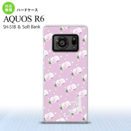 SH-51B AQUOS R6 AQUOS R6 スマホケース ハードケース 花柄 バラ ドット 紫 ピンク +アルファベット メンズ レディース nk-r6-260i