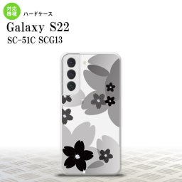 SC-51C SCG13 Galaxy S22 スマホケース 背面ケース ハードケース 花柄 サクラ B 黒 メンズ レディース nk-s22-055