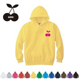 さくらんぼ 名入れフーデッドパーカー 左胸ワンポイント  オリジナル セミオーダーメイド 名入れ 部活 サークル 卒団記念品 チームウェア  お揃い 記念 クラブ【cf_mlh】
