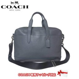 コーチ アウトレット COACH トートバッグ F11319 ペブルド レザー ハミルトン ブリーフケース / 2WAY ビジネスバッグ NIMQX(グラファイト×デニム)【メンズ】【RCP】