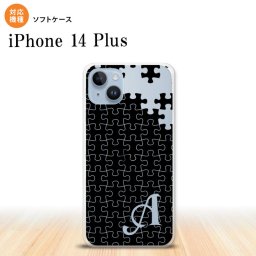 iPhone14 plsu iPhone14 plsu スマホケース 背面ケースソフトケース パズル 黒 +アルファベット 2022年 10月発売 nk-i14pl-tp1201i