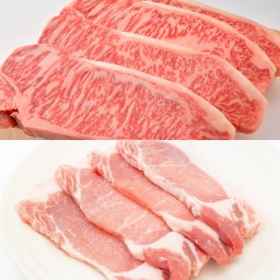 仙台牛サーロイン えごま豚ロース 計8枚セット ステーキ 牛肉 豚肉 お取り寄せ ステーキ肉 冷凍 和牛 国産 サーロインステーキ 宮城県産 ロースステーキ