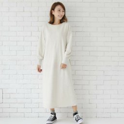 【送料無料】授乳服〈授乳/マタニティ〉ミニ裏毛ワンピース