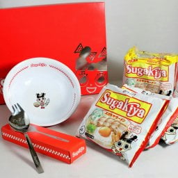 スガキヤセット　どんぶり&ラーメンフォークとスガキヤ３食入スガキヤ即席ラーメン２袋セット ギフト 父の日 母の日 敬老の日 誕生日 クリスマス お中元 食器セット　スガキヤ 　ラーメンラーメンどんぶり