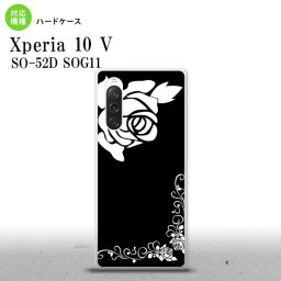 Xperia10V Xperia10V スマホケース 背面ケース ハードケース バラ A 黒 白 2023年 7月発売 nk-xp105-1068