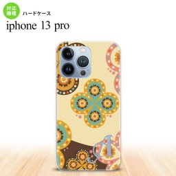 iPhone13 Pro iPhone13Pro ケース ハードケース エスニック 花柄 ベージュ 茶 +アルファベット iPhone13Pro専用 nk-i13p-1583i