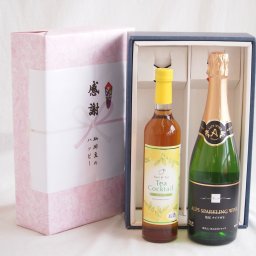 実りの秋の贈り物 感謝の贈り物ボックス 紅茶カクテルと国産ワインセット(塩尻ナイアガラスパークリング白ワインやや甘口(長野県)720mlティーカクテル レモン500ml