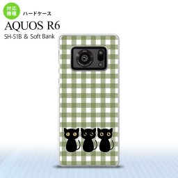 SH-51B AQUOS R6 AQUOS R6 スマホケース ハードケース 猫 イラスト 緑 メンズ レディース nk-r6-1141