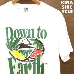 L【木梨サイクル KINASHI CYCLE Tシャツ (Down to Earth x 木梨サイクル) White 白 ホワイト Hawaii ハワイ 木梨憲武着】