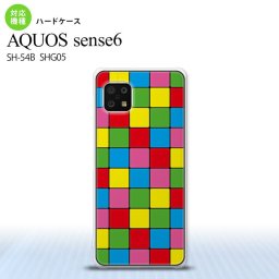 SH-54B SHG05 AQUOS sense6 背面ケース ハードケース カバー ステンドグラス風 スクエア カラフル ステンドグラス風 センス6 大人かわいい 大人かっこいい 透けてる nk-sens6-sg07