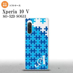 Xperia10V Xperia10V スマホケース 背面ケースソフトケース パズル 青 +アルファベット 2023年 7月発売 nk-xp105-tp1205i