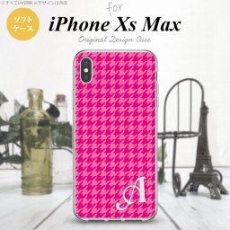 iPhoneXsMax iPhone XS Max スマホケース ソフトケース 千鳥 格子 小 ピンク +アルファベット メンズ レディース nk-ixm-tp901i