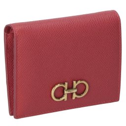 フェラガモ Ferragamo 財布 二つ折り財布 折りたたみ財布 小銭入れ付き 22D780 746643 ガンチーニ LIPSTICK レッド系