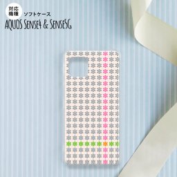 sense4 sense5 Aquos sense4/5 スマホケース ソフトケース 花十時 ふんわり グレー メンズ レディース nk-sens4-tp1354