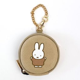 ミッフィー miffy コインケース (ベ―ジュ) 小物入れ ミニポーチ イヤホンケース