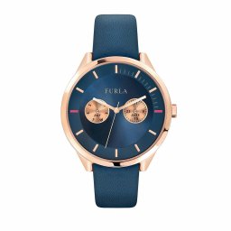 2年保証 新品 送料無料 FURLA フルラ METROPOLIS メトロポリス デイデイト 腕時計 R4251102549 ステンレス レザー レディース ネイビー ローズゴールド