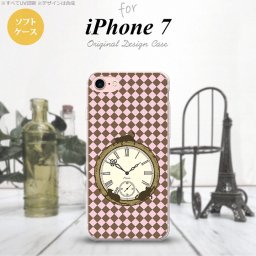 【iPhone7】【スマホケース/スマホカバー】【アイフォン７】iPhone7 スマホケース カバー アイフォン７ ソフトケース チェック時計 ピンク nk-iphone7-tp1221【メール便送料無料】