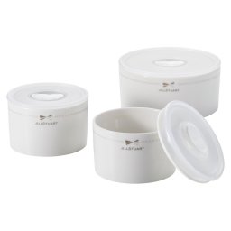 実りの秋の贈り物 レンジパック3点セット ジルスチュアート 1.1kg 磁器、蓋:ポリプロピレン･熱可塑性エラストマー･シリコーン S（直径9.5×6cm）×2、M（直径13×6cm）×1