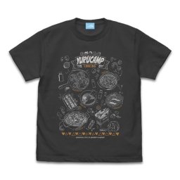 『ゆるキャン△』キャンプグルメ Tシャツ ブラック L 洋服 サマー インテリア
