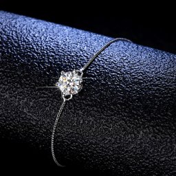 ブレスレット レディース モアサナイト ホワイト シルバー925 シルバー フリーサイズ 1ct ks004