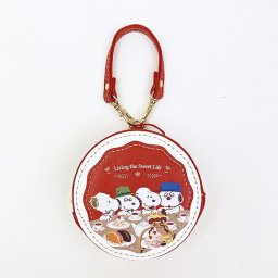 スヌーピー ラウンドマカロンポーチ アールグレイ SNOOPY