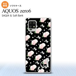SHG04 SHG04 ZERO6 AQUOS zero6 スマホケース ソフトケース 花柄 バラ リボン 黒 +アルファベット メンズ レディース nk-zero6-tp257i