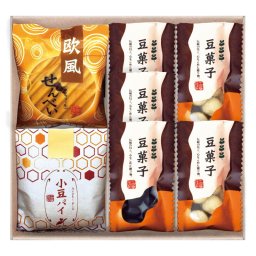 実りの秋の贈り物 小豆パイ･欧風せんべい和菓子詰合せ セット内容/豆菓子竹炭×3、豆菓子きなこ×2、小豆パイ･欧風せんべい×各1