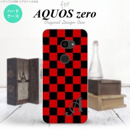 AQUOS zero アクオス ゼロ 801SH スマホケース カバー ハードケース スクエア 黒×赤 イニシャル 対応 nk-801sh-763i[スマホ,スマホケース,スマホカバー,ケース,カバー,ジャケット]