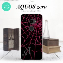 AQUOS zero アクオス ゼロ 801SH スマホケース カバー ハードケース 蜘蛛の巣A ピンク イニシャル 対応 nk-801sh-935i[スマホ,スマホケース,スマホカバー,ケース,カバー,ジャケット]