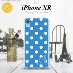 iPhoneXR iPhone XR スマホケース ソフトケース ドット 水玉 B 水色 +アルファベット メンズ レディース nk-ipxr-tp835i