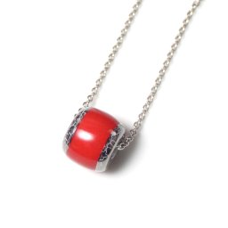 【工房限定オリジナル商品】磁器 伊万里焼リングペンダント　ネックレス　紅赤釉　プラチナ焼付け　 　結婚20周年　磁器婚式　母の日　おしゃれ　　贈り物　退職記念　贈り物　作品 外国人　お土産　プレゼント　記念品 アクセサリー　陶器　磁器　ギフト　誕生日プレゼント　和風 
