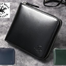 選べる3色】ビバリーヒルズポロクラブ BEVERLY HILLS POLO CLUB ラウンドファスナー 2つ折り財布 コードバン調 牛革 レザー メンズ BHPC  BHG-M1004 バレンタイン ホワイトデー クリスマス 結婚記念日 還暦祝い 入学 卒業 入社祝い 退職 プレゼント ギフト 贈り物 恋人 夫婦 父の日 母の日