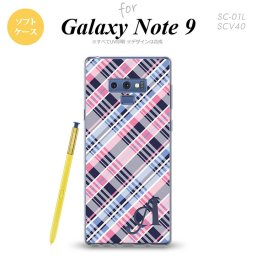 Galaxy Note 9 ギャラクシー ノート9 SC-01L SCV40 スマホケース カバー ソフトケース チェックA ピンク青 イニシャル 対応 nk-note9-tp439i[スマホ,スマホケース,スマホカバー,ケース,カバー,ジャケット]