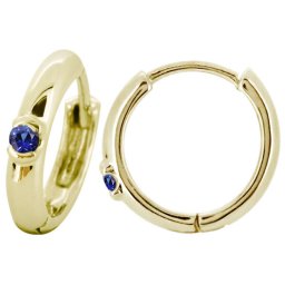 ピアス 18k フープ メンズ ゴールド サファイア 一粒 片耳 シンプル 父の日 2024
