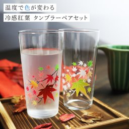 ペアタンブラー 丸モ高木陶器 冷感紅葉 ペアグラス 還暦祝い 酒器 冷酒 グラス ビール 乾杯 アイスコーヒー ハイボール ペアセット お祝い ラッピング メッセージカード ギフト ペアギフト 結婚祝い ギフト 父の日 2026 プレゼント