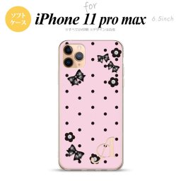 iPhone11ProMax iPhone11pro max スマホケース ソフトケース 花柄 ドット リボン ピンク +アルファベット メンズ レディース nk-i11pm-tp351i