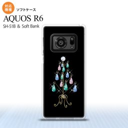 SH-51B AQUOS R6 AQUOS R6 スマホケース ソフトケース ツリーイヤリング 黒 メンズ レディース nk-r6-tp631