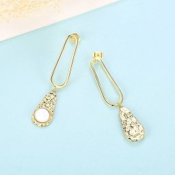 ピアス 両耳用 レディース FORMICA Nanocrystal ホワイト シルバー925 イエローゴールド ce0394-2