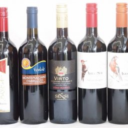 イタリア×チリ赤ワイン5本セット(ブルーサ ロッソ デルスールカベルネ モンテプルチアーノ ダブルッツオ センシィヴィルトロッソ デルスールカルメネール) 750ml×5本