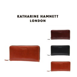 KATHARINE HAMNETT LONDON キャサリンハムネットロンドン LINE MAN ラウンドファスナー 長財布 LINE MAN II 490-58204 おしゃれ 日本製レザー 国産牛革 高級 本革  ギフト プレゼント 人気