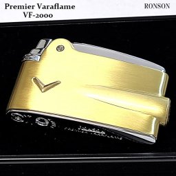 ガスライター フリント式 RONSON ブラスサテン ロンソン プレミア ヴァラフレーム アンティーク ゴールド Vマーク おしゃれ かっこいい シンプル メンズ プレゼント ギフト