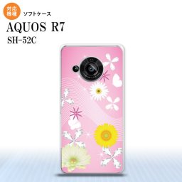 SH-52C AQUOS R7 スマホケース 背面ケースソフトケース 花柄 ミックス B ピンク 2022年 7月発売 nk-r7-tp275