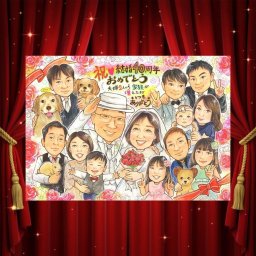 ルビー婚式 ギフト 似顔絵 プレゼント 名入れ 贈り物 手描き ルビー婚式 結婚40周年 お祝い 結婚記念日 記念日 大人数 ご夫婦 両親 家族 夫婦 お父さん 修正無料 下書き確認 名入れ サプライズ 一生もの そっくり 似てる 思い出 感謝 記念 40周年 二次会 感動 卒寿祝い 応援 百寿祝い 傘寿祝い ハロウィン ブライダルギフト おすすめ 初任給 還暦祝い