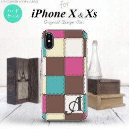 【iPhoneX】【スマホケース/スマホカバー】【アイフォンX】iPhoneX スマホケース ケース アイフォンX イニシャル パッチワーク風 ミックスE nk-ipx-1675ini【メール便送料無料】