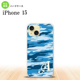 iPhone15 iPhone15 スマホケース 背面ケース ハードケース タイガー 迷彩 C 青 +アルファベット 2023年 9月発売 nk-i15-1169i