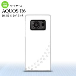 SH-51B AQUOS R6 AQUOS R6 スマホケース ハードケース 猫 足跡 白 クリア メンズ レディース nk-r6-423