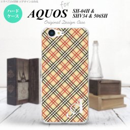 【506SH】【スマホケース/スマホカバー】【アクオス Xx3】506SH スマホケース AQUOS Xx3 ケース アクオス Xx3 イニシャル チェックA ベージュ×赤 nk-506sh-445ini【メール便送料無料】